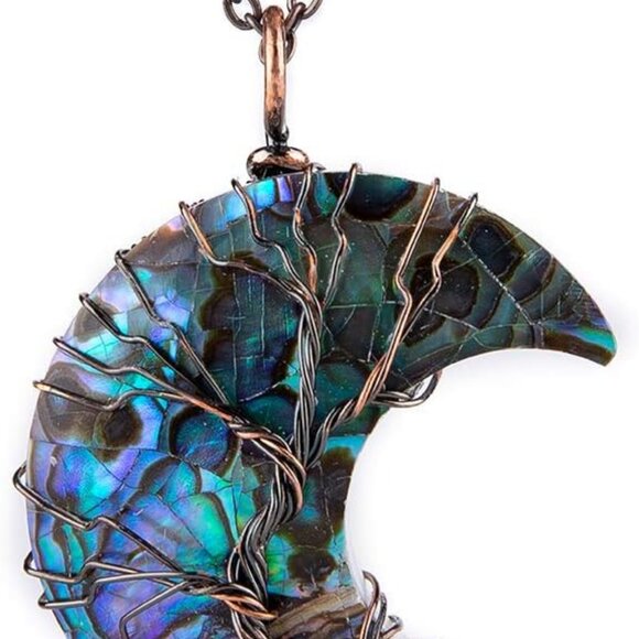 for Women Copper Wire Wrap Gemstones Crystals Natural Stones Necklace Life Tree - Picture 8 of 8
